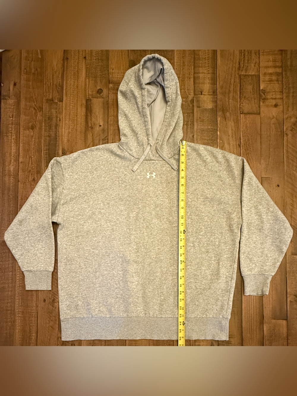 Under Armour Men’s Gray Fleece Pullover Hoodie – Size Small (SM) Embroidered - Picture 4 of 7